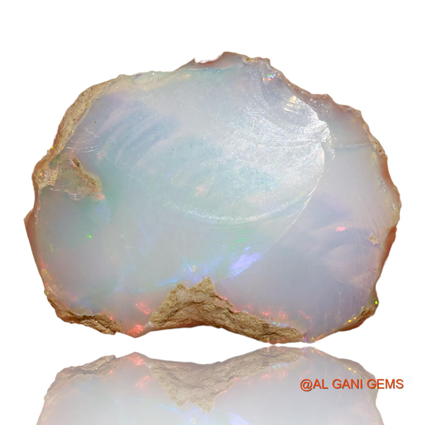 Natural Fire Opal Gemstone 6.00 Cts Loose Fancy Rough From Ethiopia 20x15x3 mm E-13