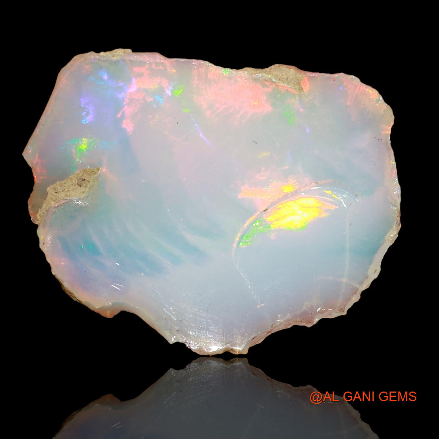 Natural Fire Opal Gemstone 6.00 Cts Loose Fancy Rough From Ethiopia 20x15x3 mm E-13