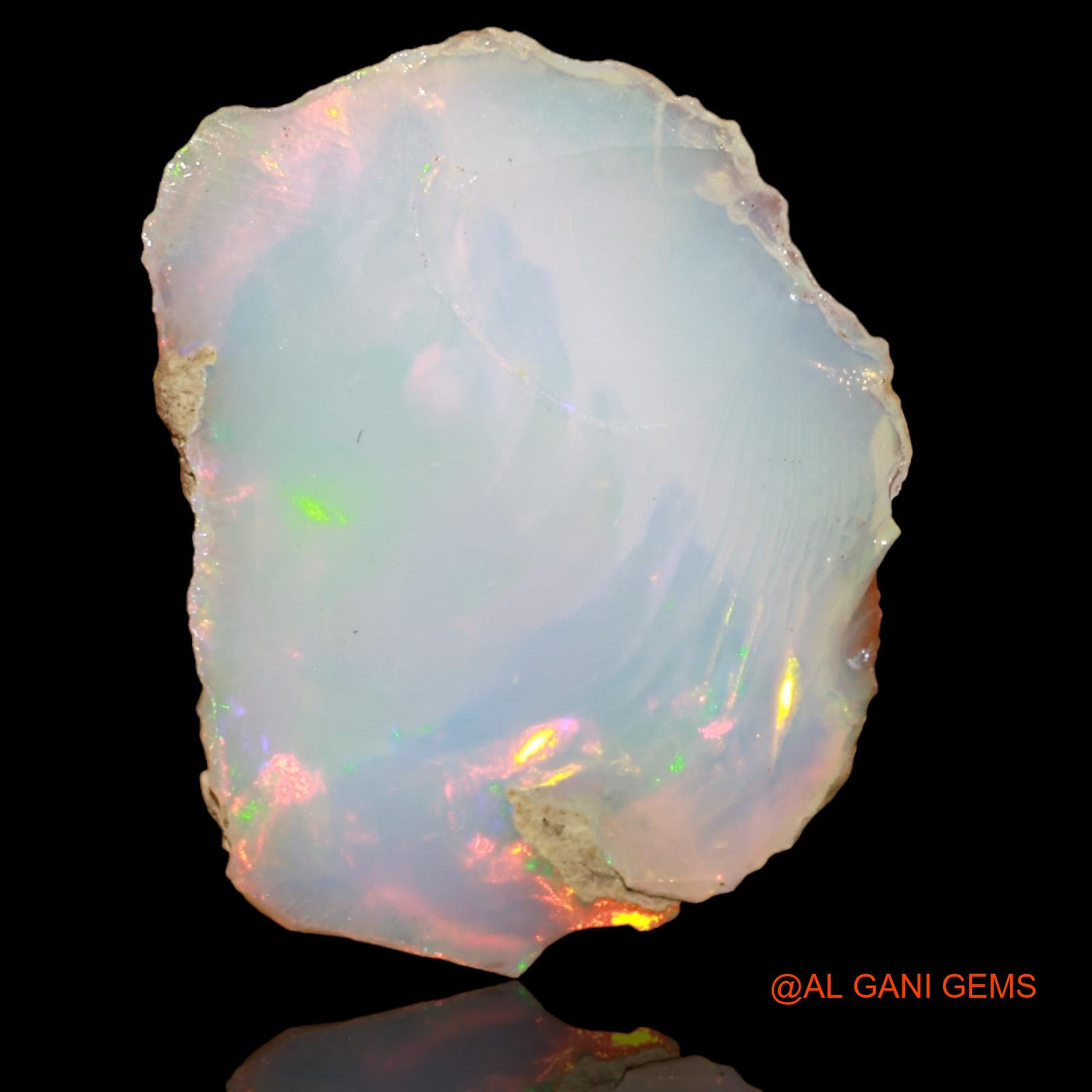 Natural Fire Opal Gemstone 6.00 Cts Loose Fancy Rough From Ethiopia 20x15x3 mm E-13