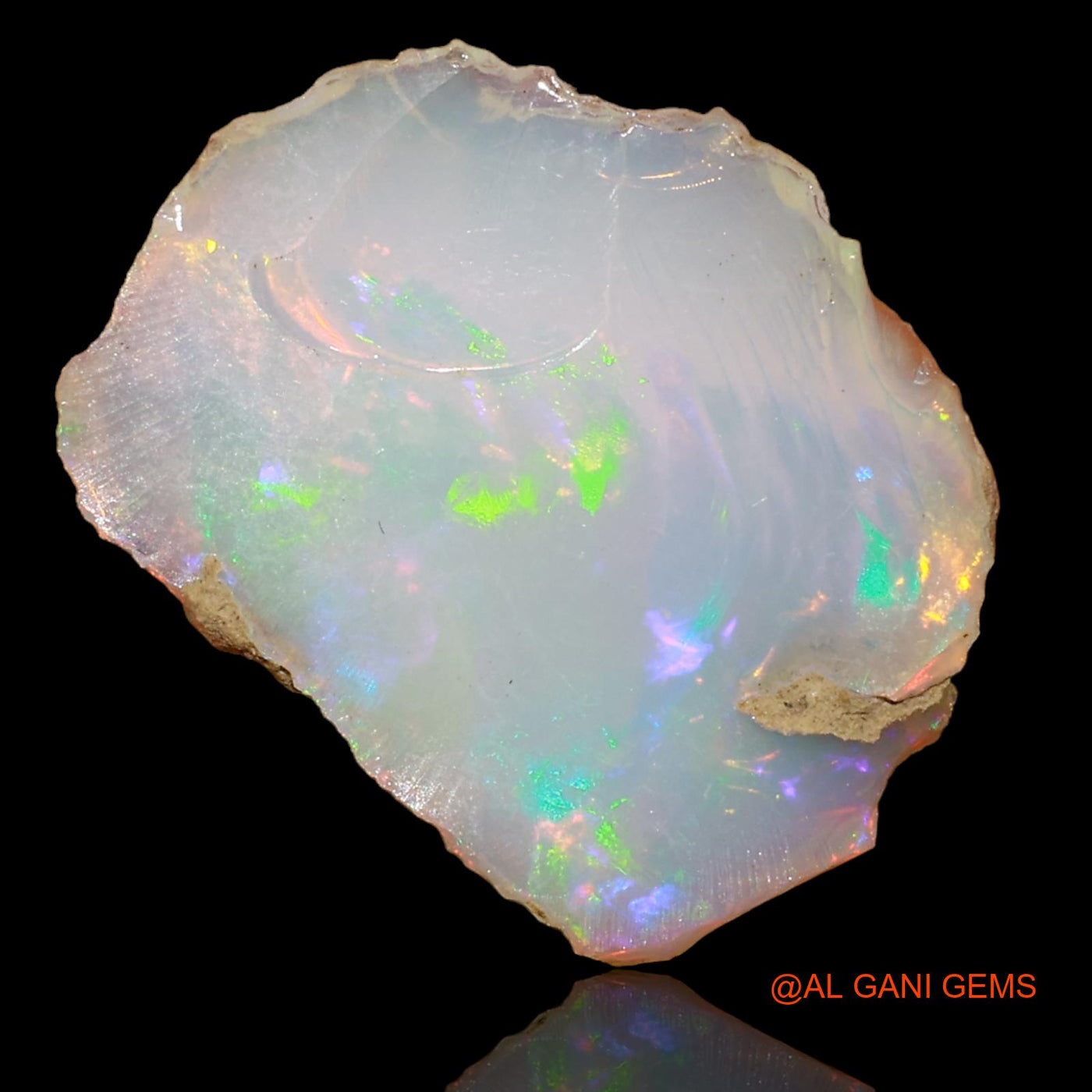 Natural Fire Opal Gemstone 6.00 Cts Loose Fancy Rough From Ethiopia 20x15x3 mm E-13