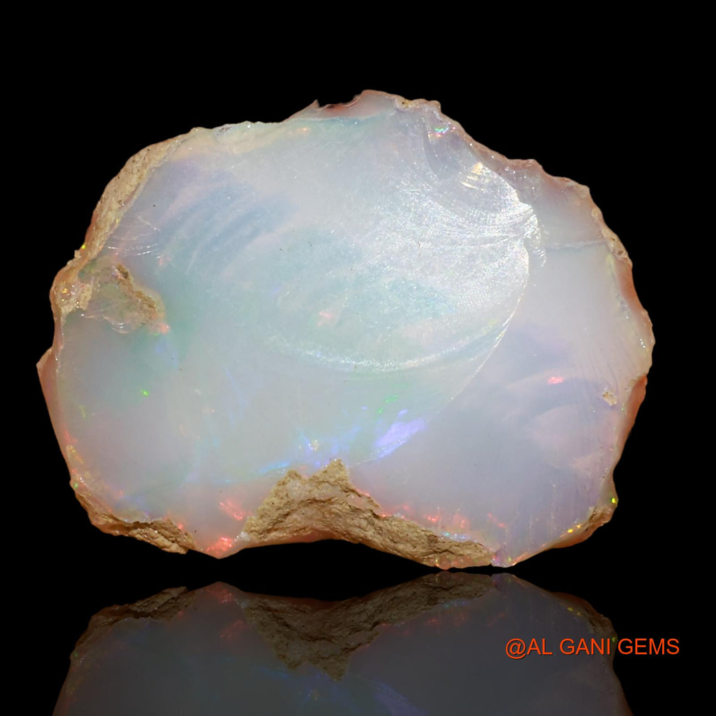 Natural Fire Opal Gemstone 6.00 Cts Loose Fancy Rough From Ethiopia 20x15x3 mm E-13