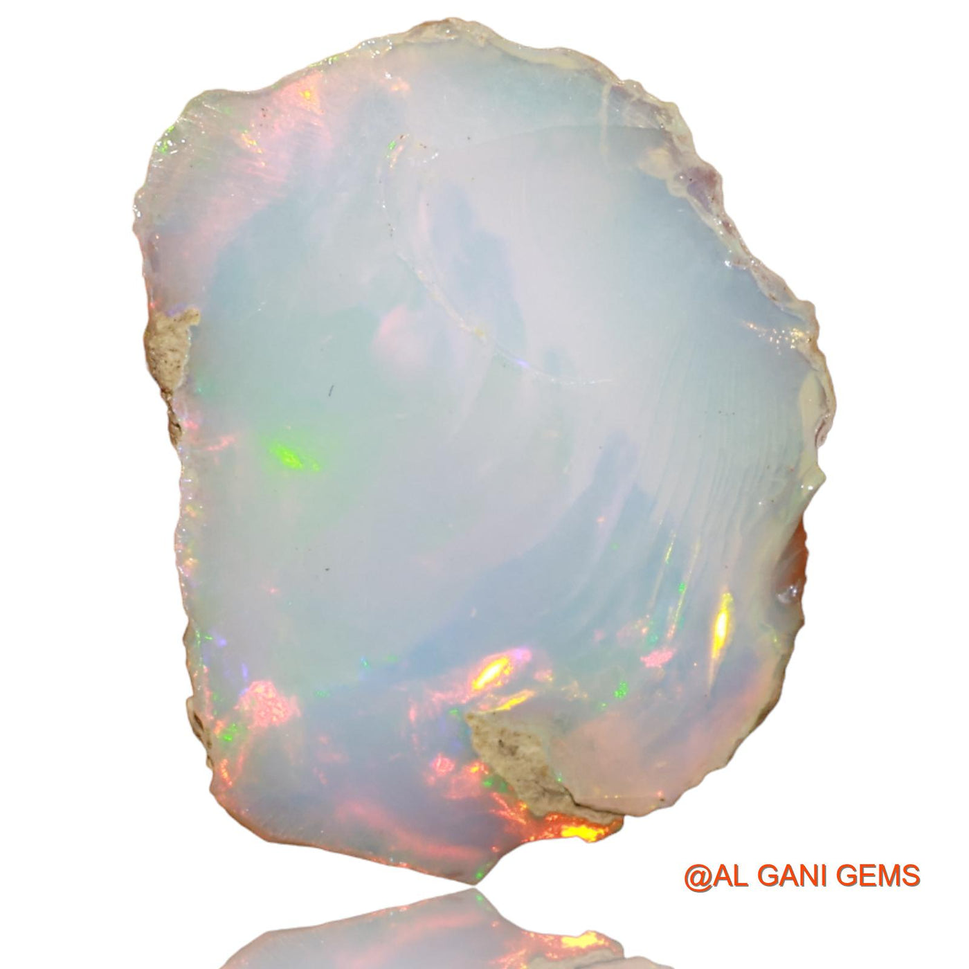 Natural Fire Opal Gemstone 6.00 Cts Loose Fancy Rough From Ethiopia 20x15x3 mm E-13