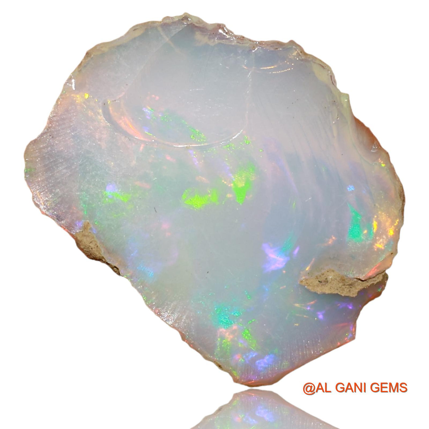 Natural Fire Opal Gemstone 6.00 Cts Loose Fancy Rough From Ethiopia 20x15x3 mm E-13