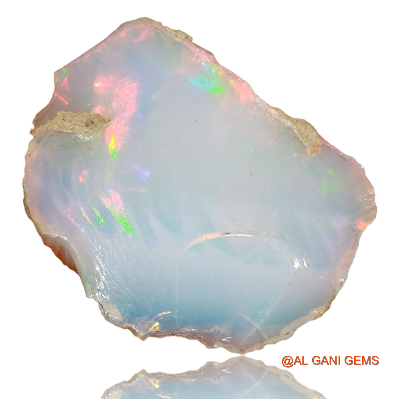 Natural Fire Opal Gemstone 6.00 Cts Loose Fancy Rough From Ethiopia 20x15x3 mm E-13