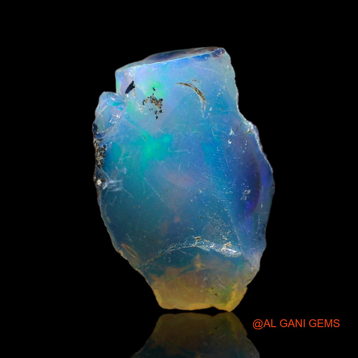 Natural Untreated Fire Opal Loose Gemstone Fancy Rough From Ethiopia 5.00 Cts 16x11x7 mm E-145