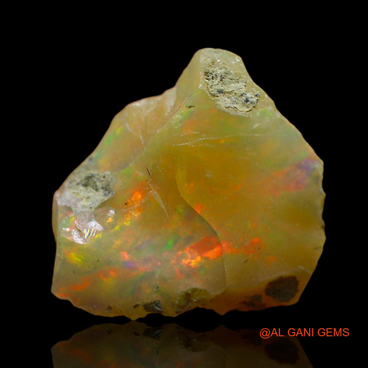 Natural Untreated Fire Opal Loose Gemstone Fancy Rough From Ethiopia 6.00 Cts 15x12x9 mm E-147