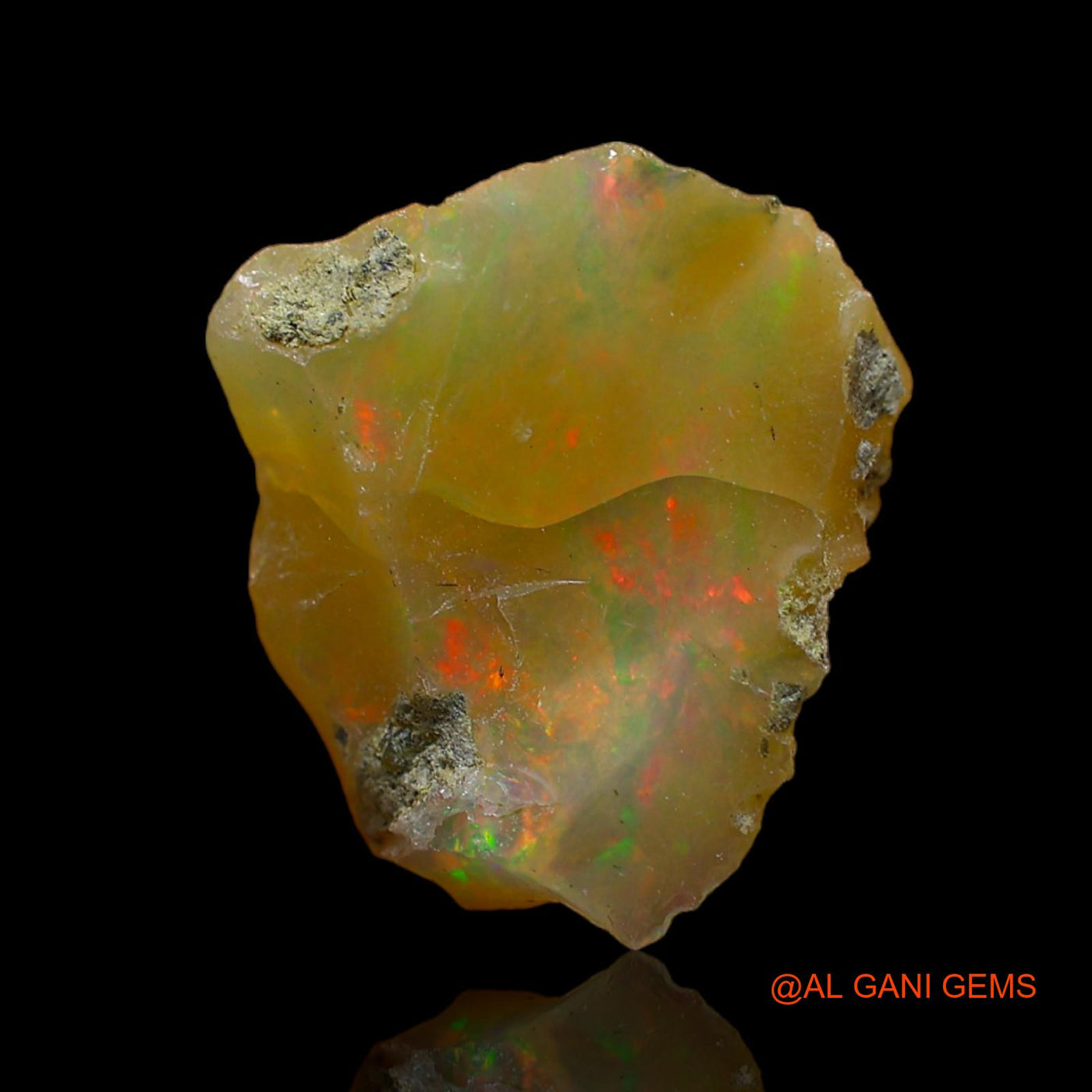 Natural Untreated Fire Opal Loose Gemstone Fancy Rough From Ethiopia 6.00 Cts 15x12x9 mm E-147