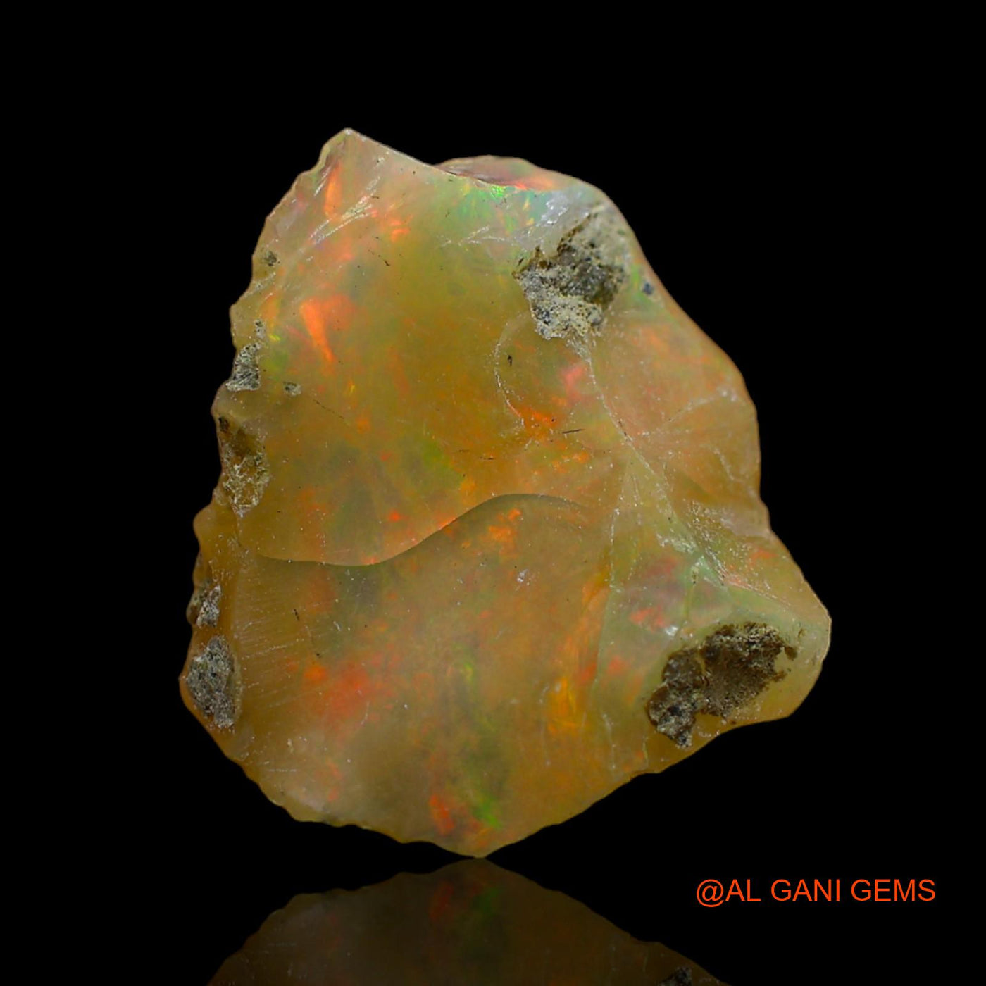 Natural Untreated Fire Opal Loose Gemstone Fancy Rough From Ethiopia 6.00 Cts 15x12x9 mm E-147