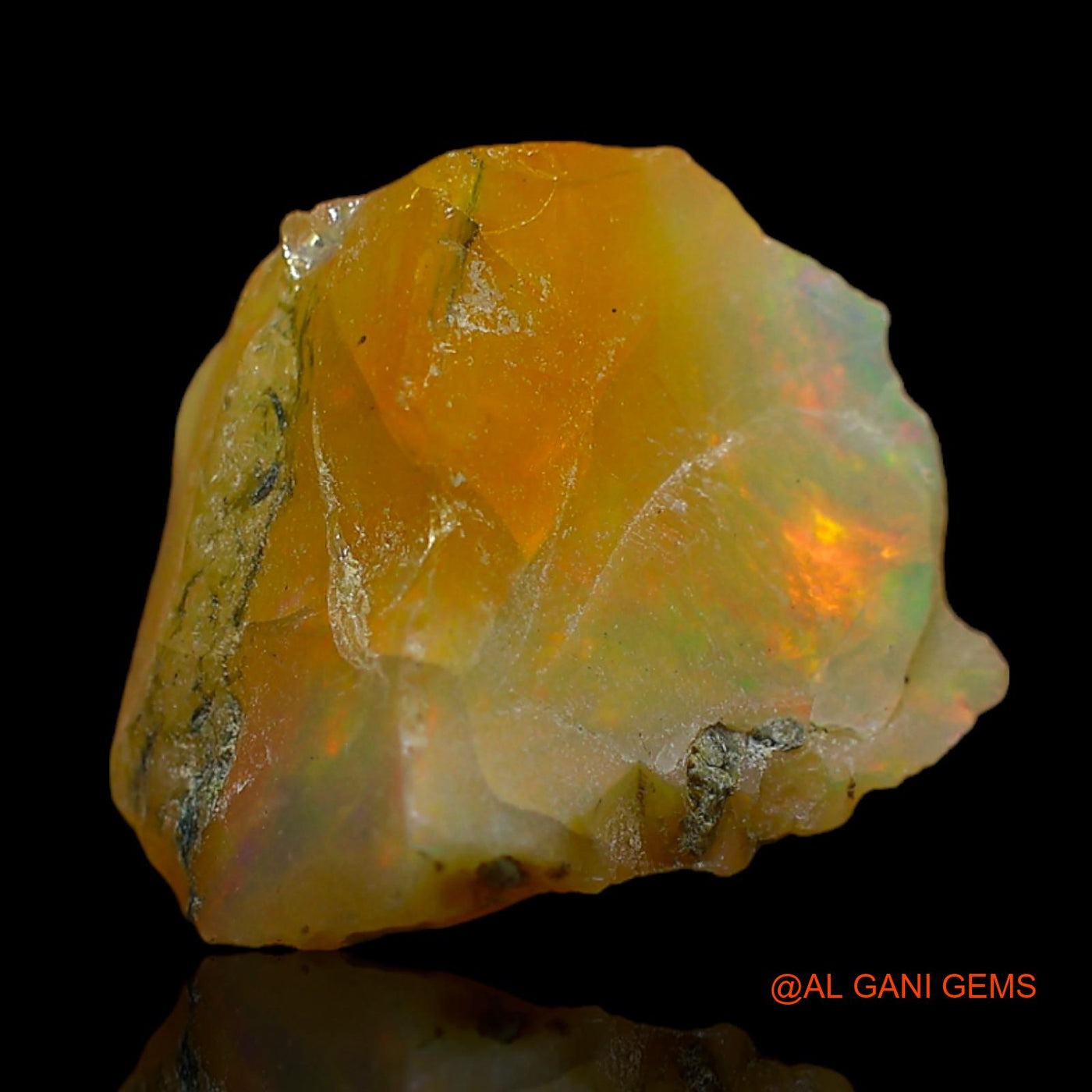 Natural Untreated Fire Opal Loose Gemstone Fancy Rough From Ethiopia 6.00 Cts 15x12x9 mm E-147