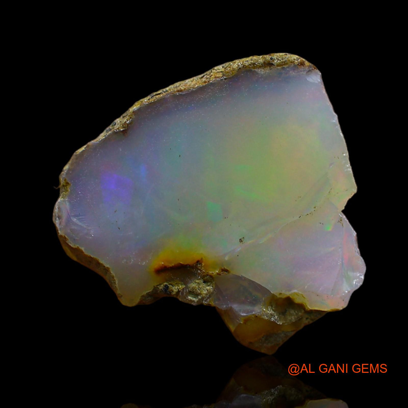 Natural Fire Opal Gemstone 6.00 Cts Loose Fancy Rough From Ethiopia 14x14x6 mm E-148
