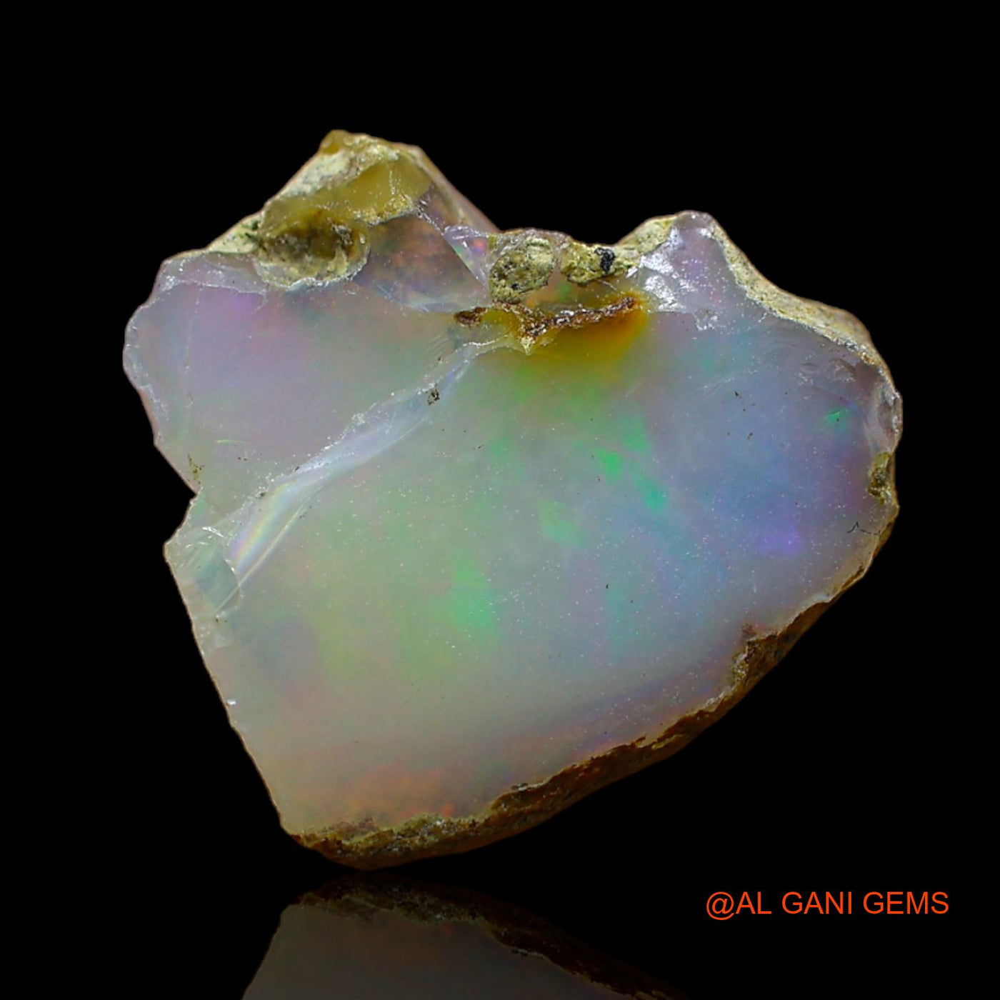 Natural Fire Opal Gemstone 6.00 Cts Loose Fancy Rough From Ethiopia 14x14x6 mm E-148