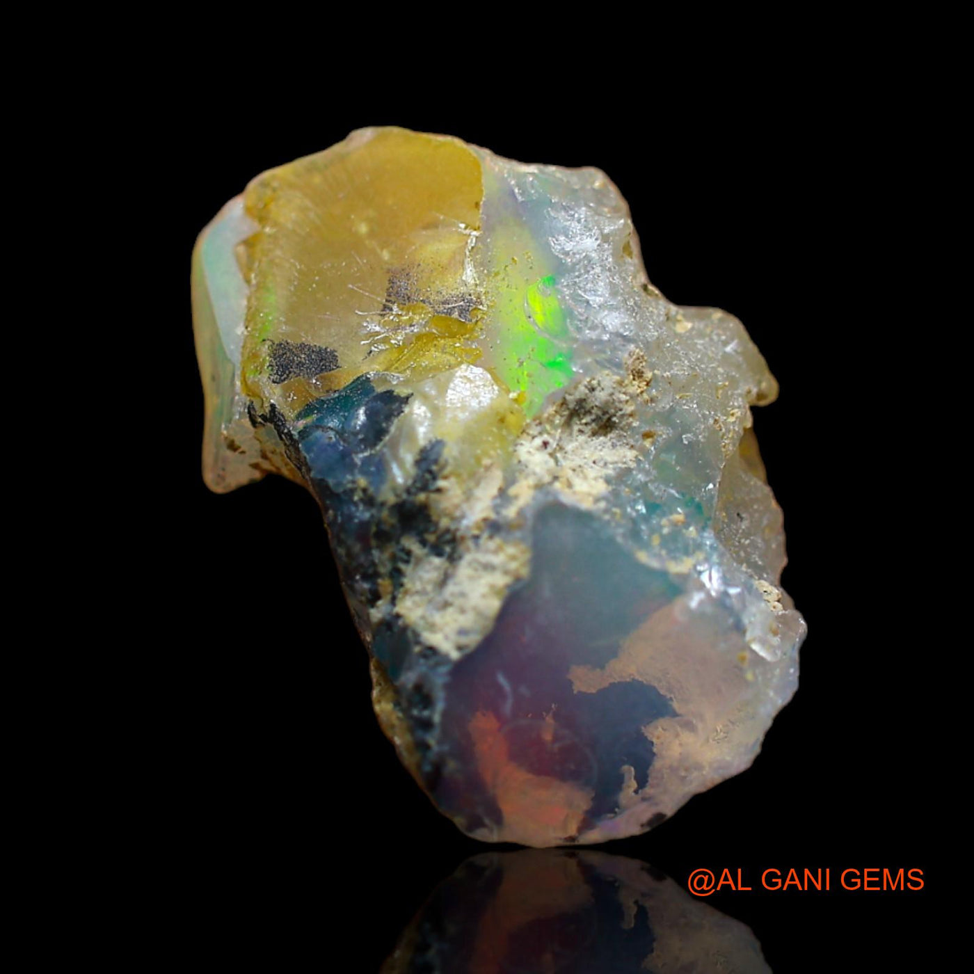 Natural Fire Opal Gemstone 5.00 Cts Loose Fancy Rough From Ethiopia 17x11x6 mm E-151