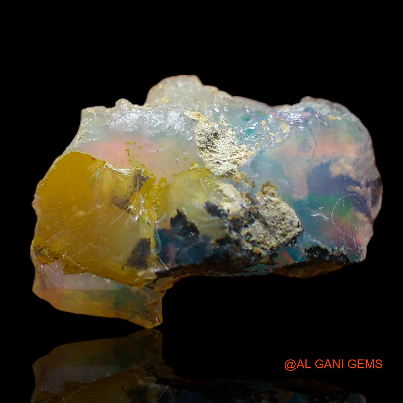 Natural Fire Opal Gemstone 5.00 Cts Loose Fancy Rough From Ethiopia 17x11x6 mm E-151