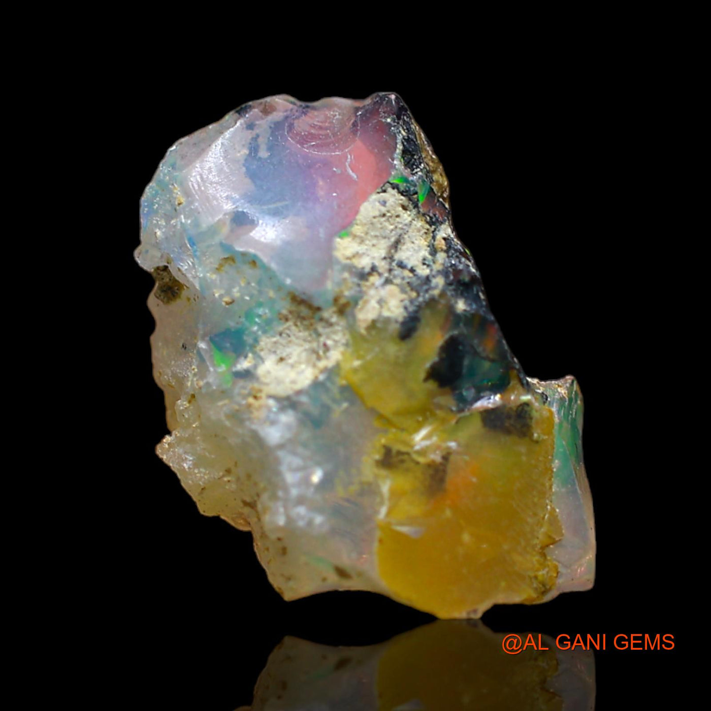 Natural Fire Opal Gemstone 5.00 Cts Loose Fancy Rough From Ethiopia 17x11x6 mm E-151
