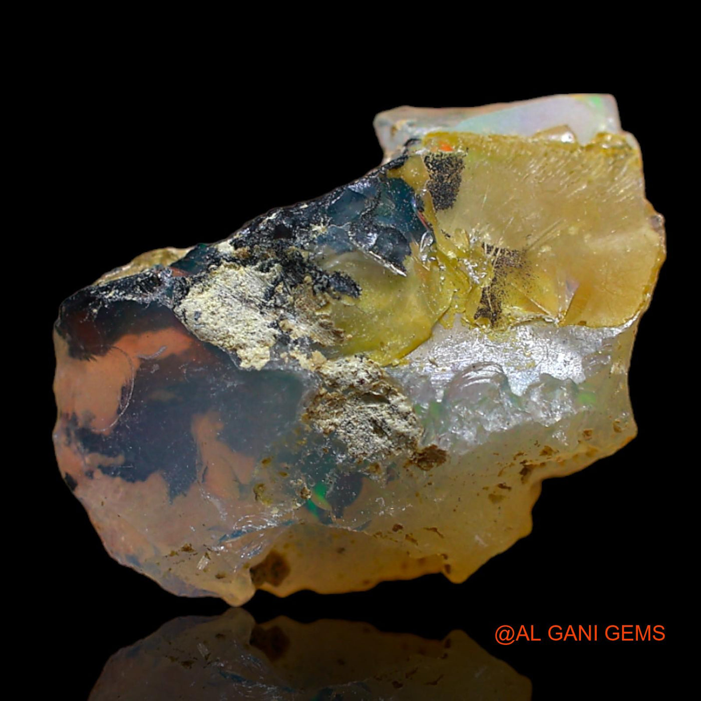 Natural Fire Opal Gemstone 5.00 Cts Loose Fancy Rough From Ethiopia 17x11x6 mm E-151