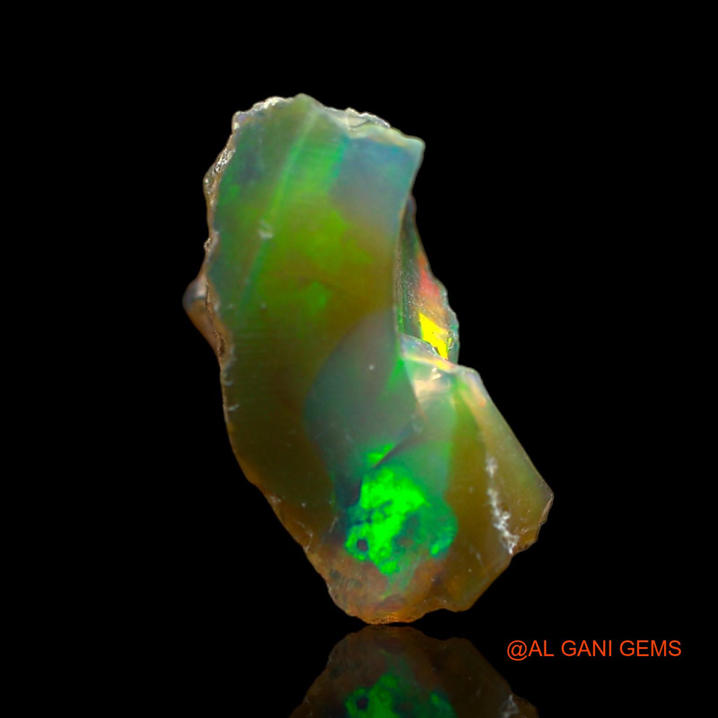 Natural Untreated Fire Opal Loose Gemstone Fancy Rough From Ethiopia 5.00 Cts 15x11x7 mm E-152