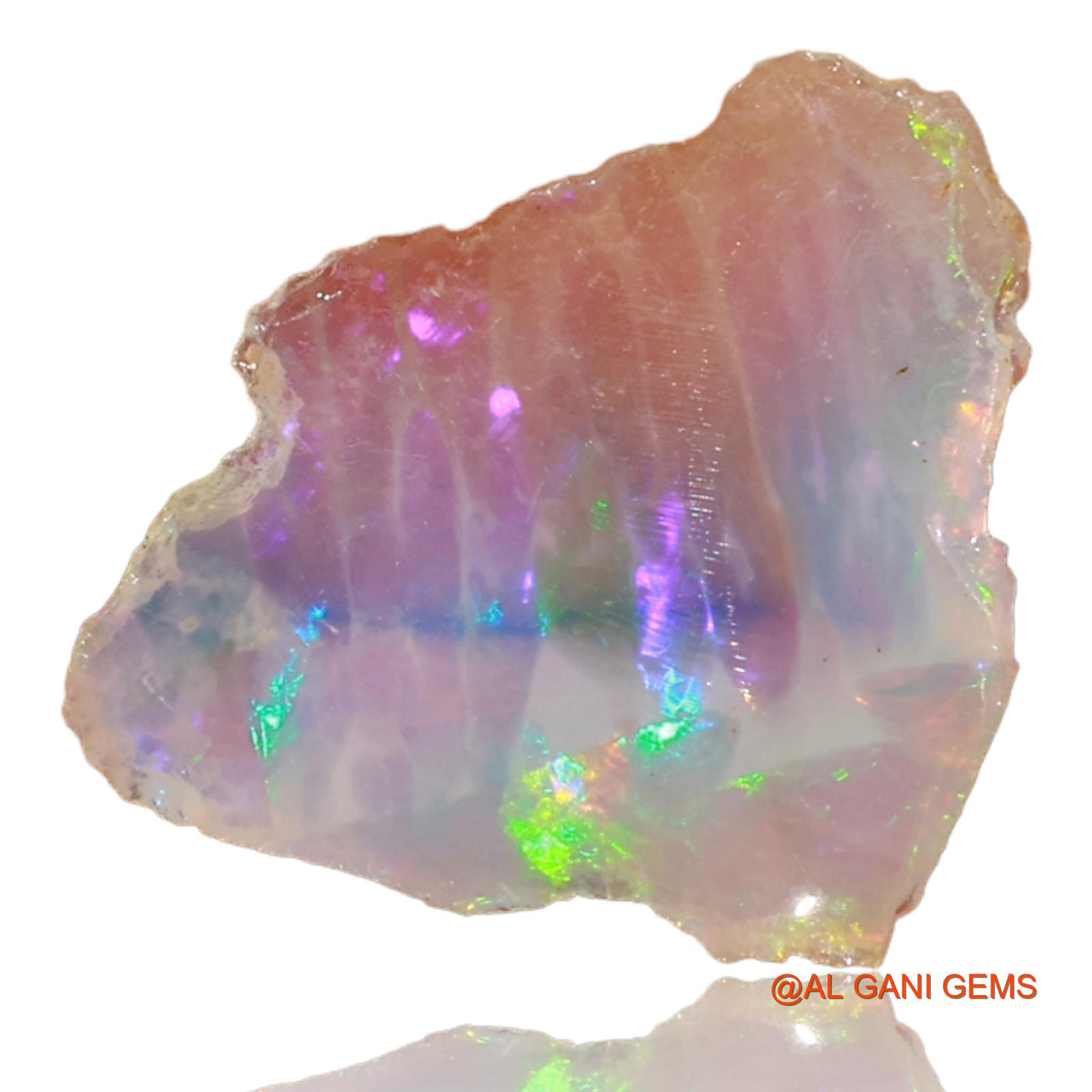 Natural Untreated Fire Opal Loose Gemstone Fancy Rough From Ethiopia 1.00 Cts 14x14x1 mm E-15
