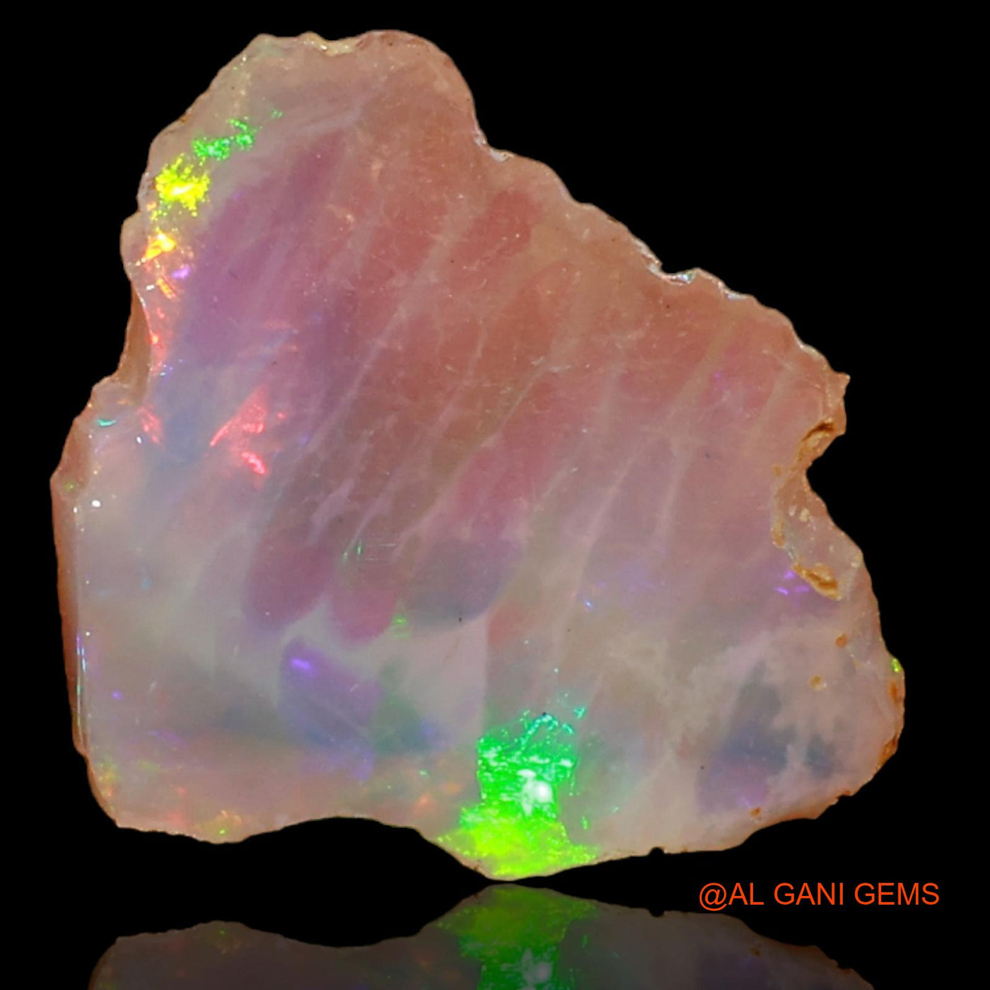Natural Untreated Fire Opal Loose Gemstone Fancy Rough From Ethiopia 1.00 Cts 14x14x1 mm E-15