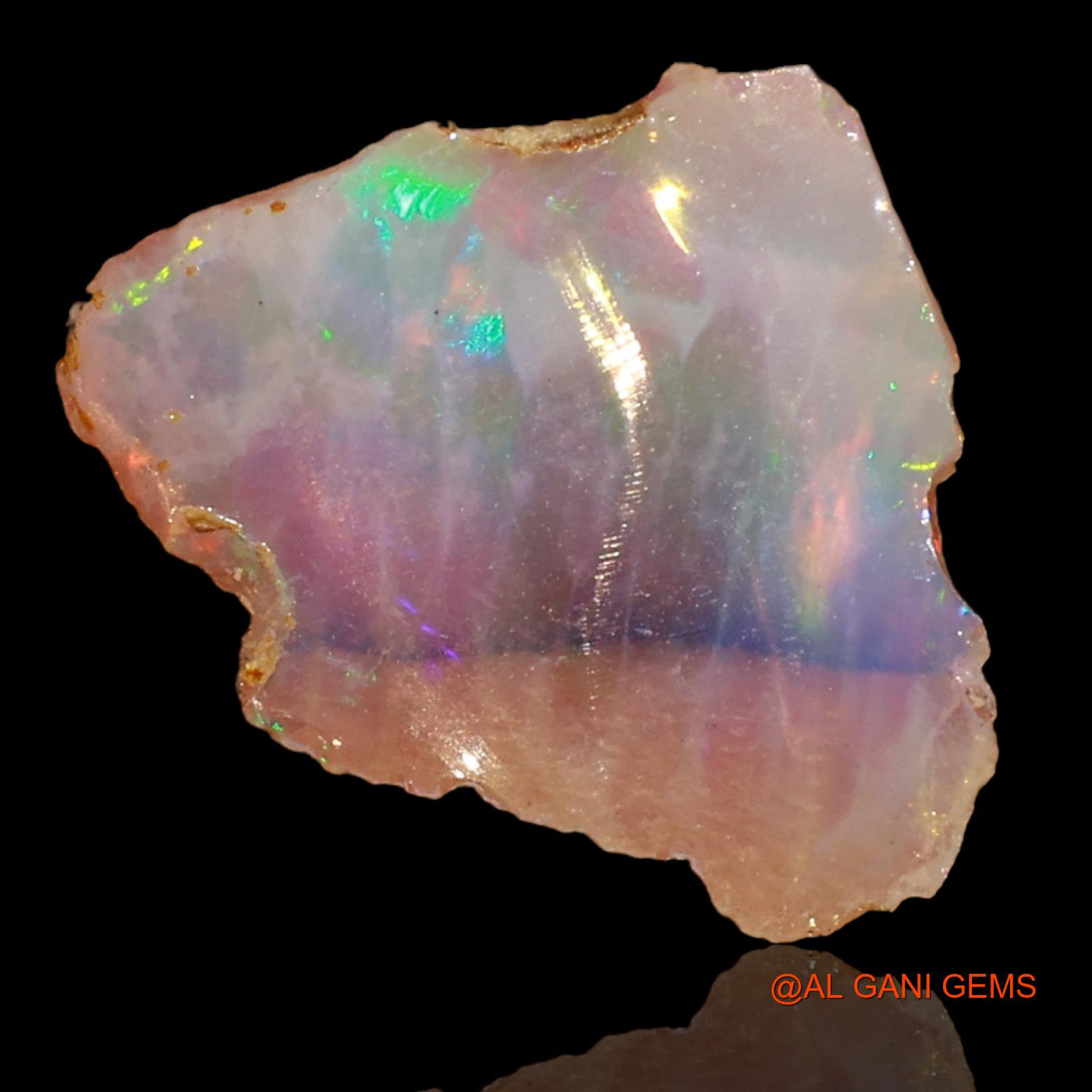 Natural Untreated Fire Opal Loose Gemstone Fancy Rough From Ethiopia 1.00 Cts 14x14x1 mm E-15