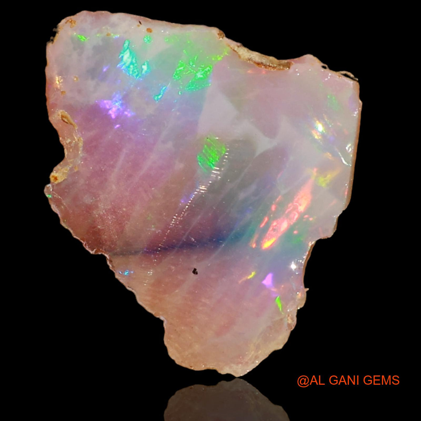 Natural Untreated Fire Opal Loose Gemstone Fancy Rough From Ethiopia 1.00 Cts 14x14x1 mm E-15
