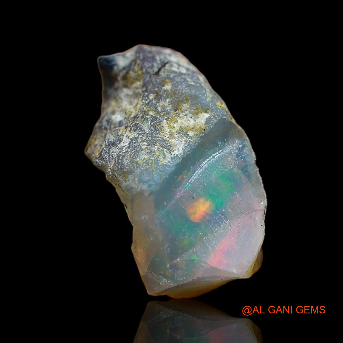 Natural Untreated Fire Opal Loose Gemstone Fancy Rough From Ethiopia 6.00 Cts 16x9x8 mm E-164