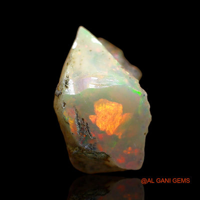 Natural Fire Opal Gemstone 6.00 Cts Loose Fancy Rough From Ethiopia 14x14x9 mm E-170
