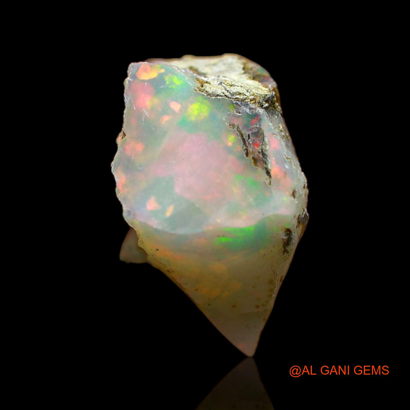 Natural Fire Opal Gemstone 6.00 Cts Loose Fancy Rough From Ethiopia 14x14x9 mm E-170