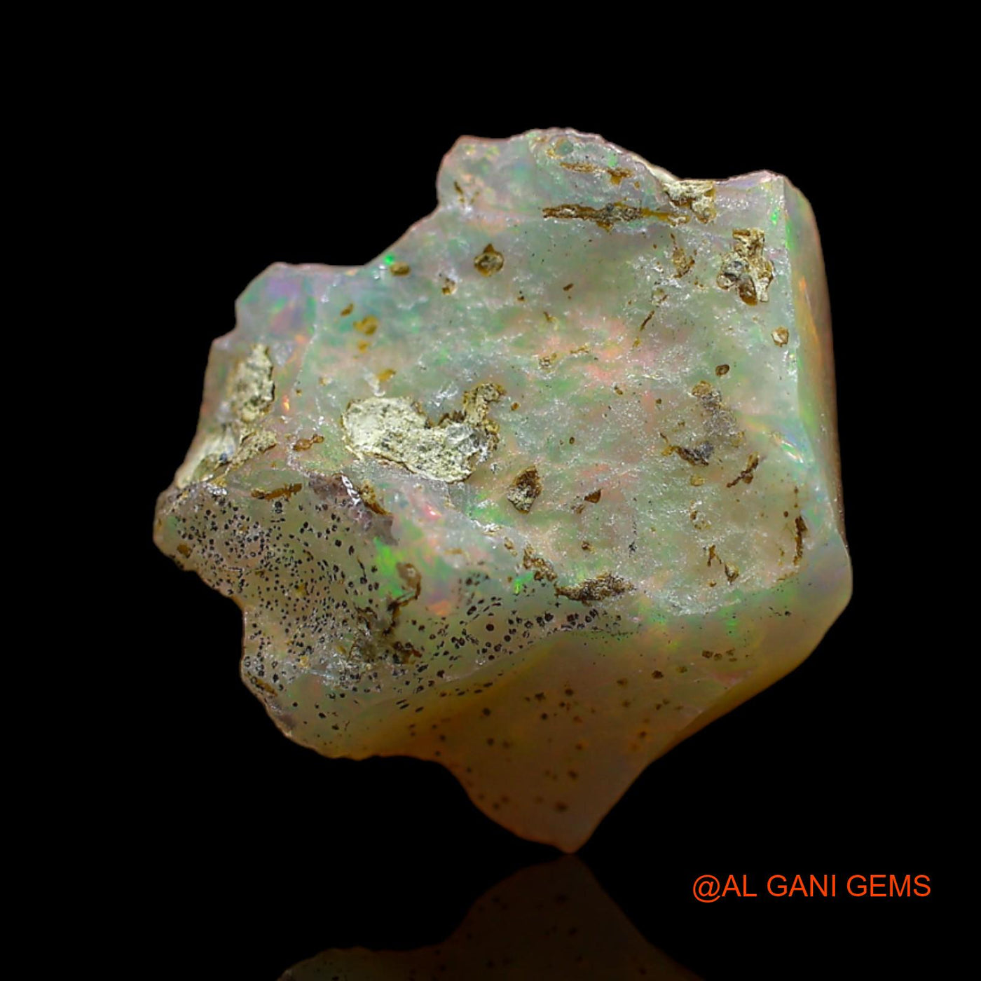 Natural Fire Opal Gemstone 6.00 Cts Loose Fancy Rough From Ethiopia 14x14x9 mm E-170