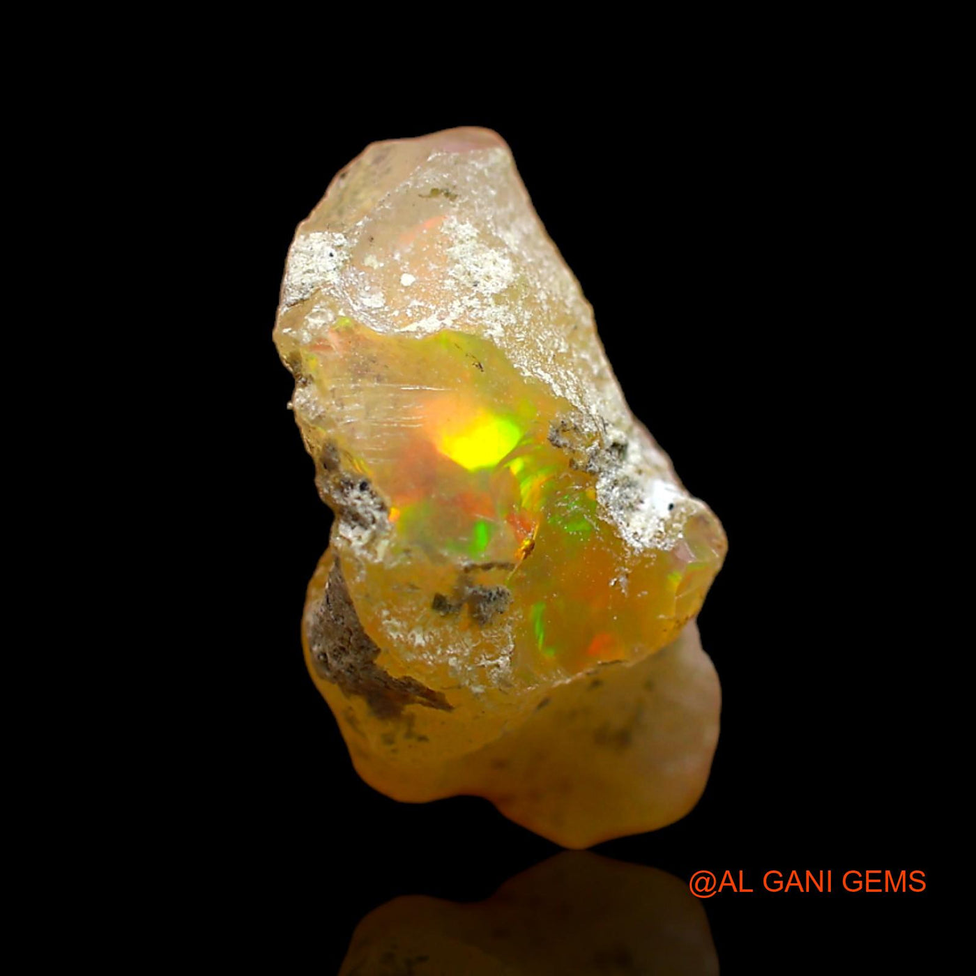 Natural Untreated Fire Opal Loose Gemstone Fancy Rough From Ethiopia 5.00 Cts 15x12x6 mm E-171