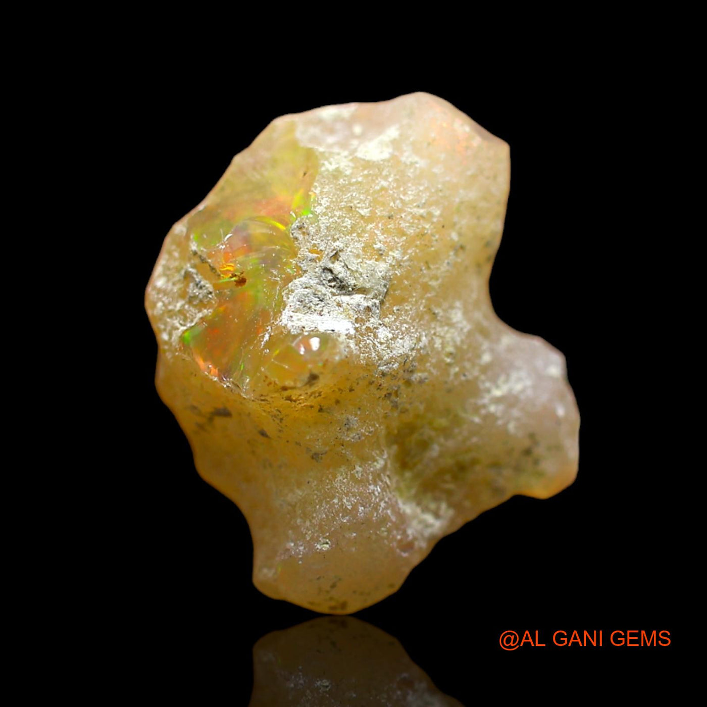 Natural Untreated Fire Opal Loose Gemstone Fancy Rough From Ethiopia 5.00 Cts 15x12x6 mm E-171