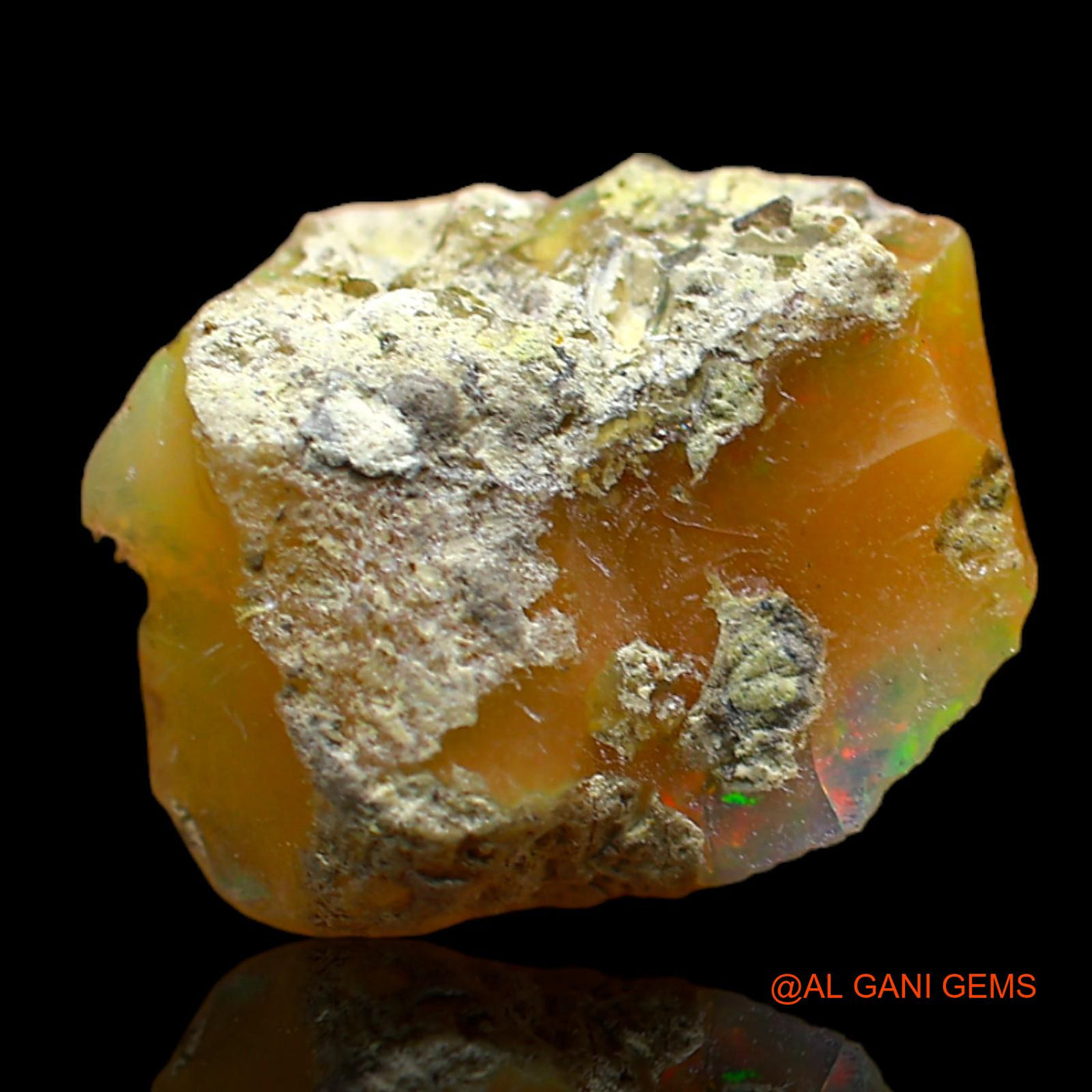 Natural Fire Opal Gemstone 6.00 Cts Loose Fancy Rough From Ethiopia 15x12x7 mm E-173