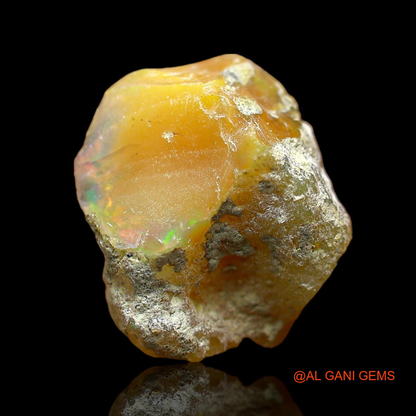 Natural Fire Opal Gemstone 6.00 Cts Loose Fancy Rough From Ethiopia 15x12x7 mm E-173