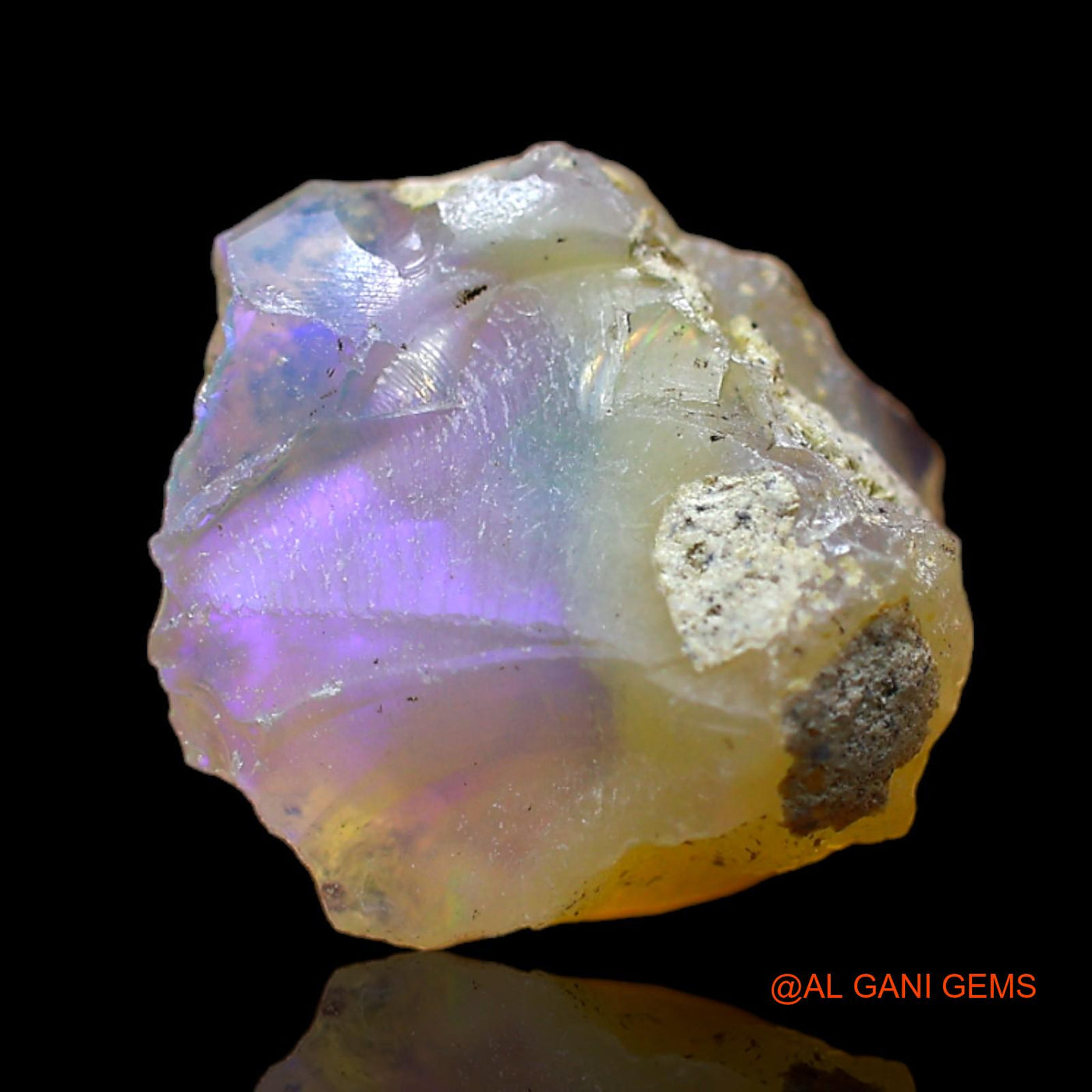 Natural Fire Opal Gemstone 4.00 Cts Loose Fancy Rough From Ethiopia 13x13x7 mm E-180