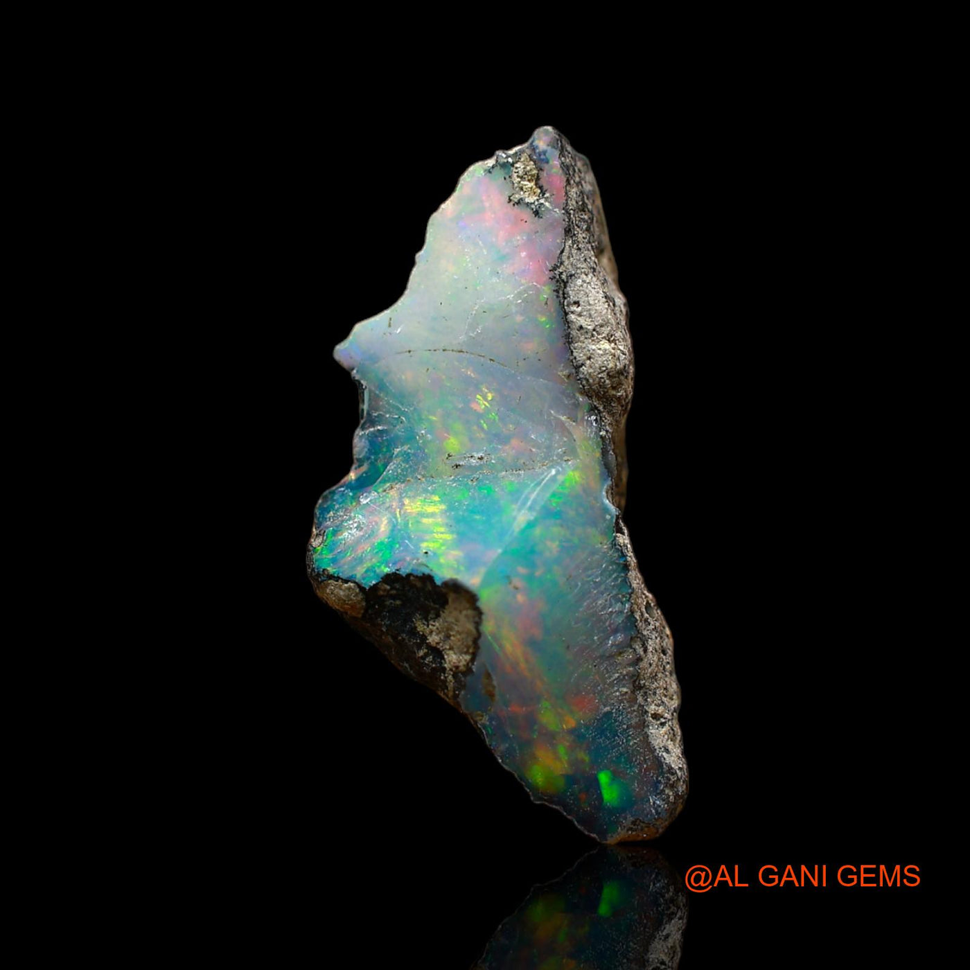 Natural Untreated Fire Opal Loose Gemstone Fancy Rough From Ethiopia 6.00 Cts 21x9x10 mm E-182
