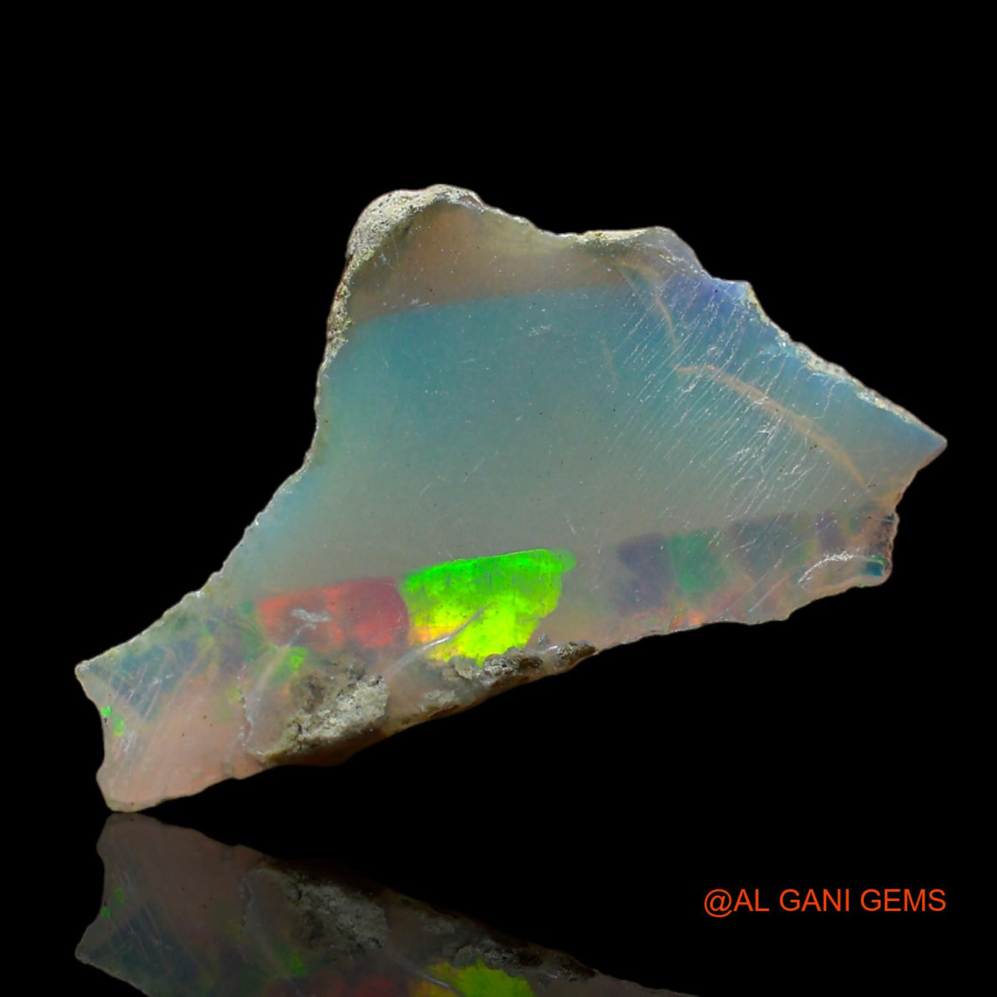 Natural Fire Opal Gemstone 2.00 Cts Loose Fancy Rough From Ethiopia 22x12x2 mm E-183