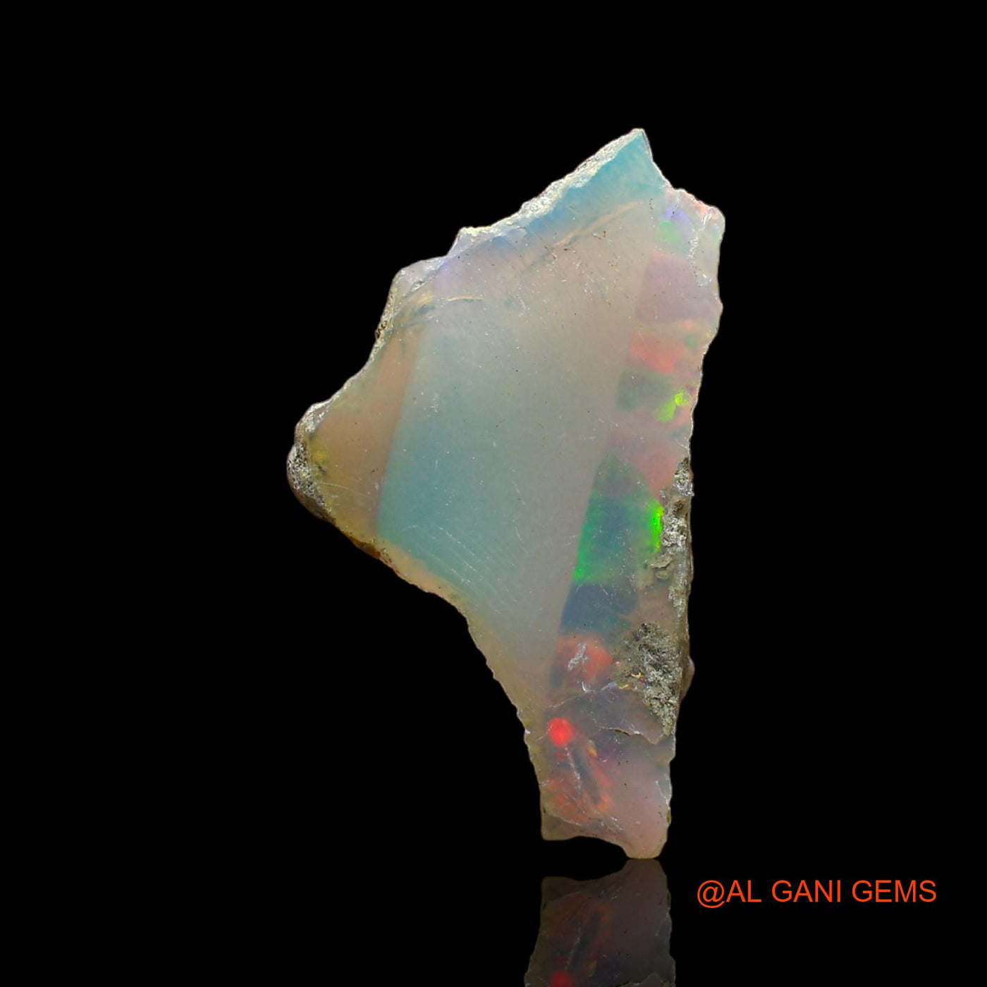 Natural Fire Opal Gemstone 2.00 Cts Loose Fancy Rough From Ethiopia 22x12x2 mm E-183