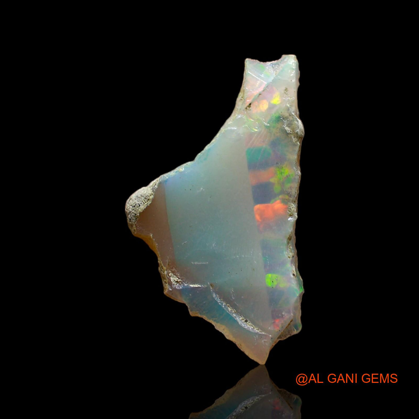 Natural Fire Opal Gemstone 2.00 Cts Loose Fancy Rough From Ethiopia 22x12x2 mm E-183
