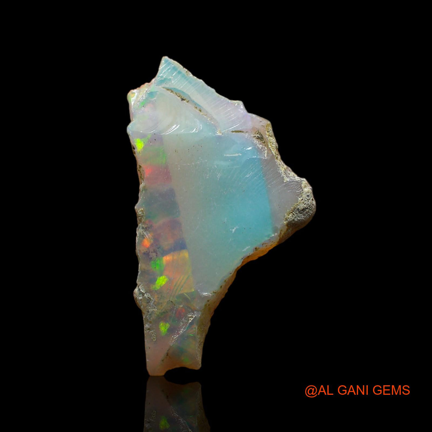Natural Fire Opal Gemstone 2.00 Cts Loose Fancy Rough From Ethiopia 22x12x2 mm E-183