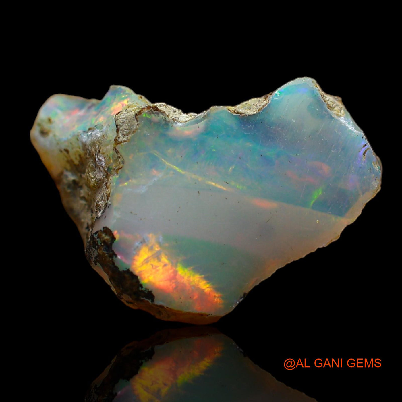 Natural Fire Opal Gemstone 6.00 Cts Loose Fancy Rough From Ethiopia 19x12x9 mm E-185