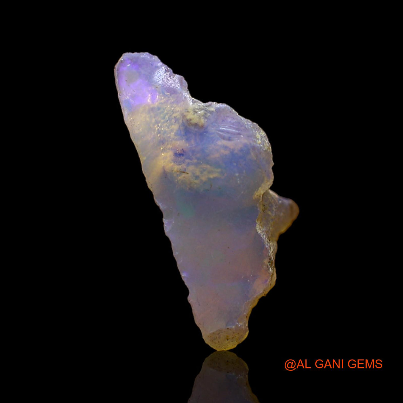 Natural Untreated Fire Opal Loose Gemstone Fancy Rough From Ethiopia 3.00 Cts 21x12x7 mm E-187