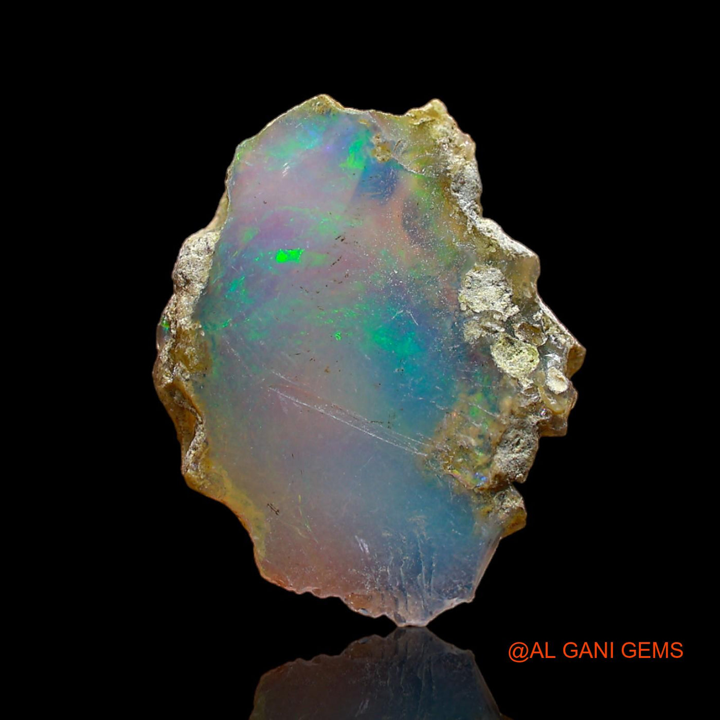 4.00 Cts Natural Ethiopian Fire Opal Loose Gemstone Fancy Rough 18x14x4 mm E-191