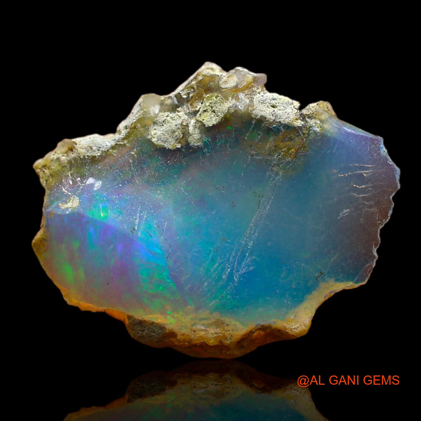 4.00 Cts Natural Ethiopian Fire Opal Loose Gemstone Fancy Rough 18x14x4 mm E-191