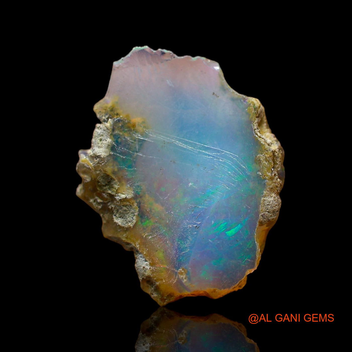 4.00 Cts Natural Ethiopian Fire Opal Loose Gemstone Fancy Rough 18x14x4 mm E-191