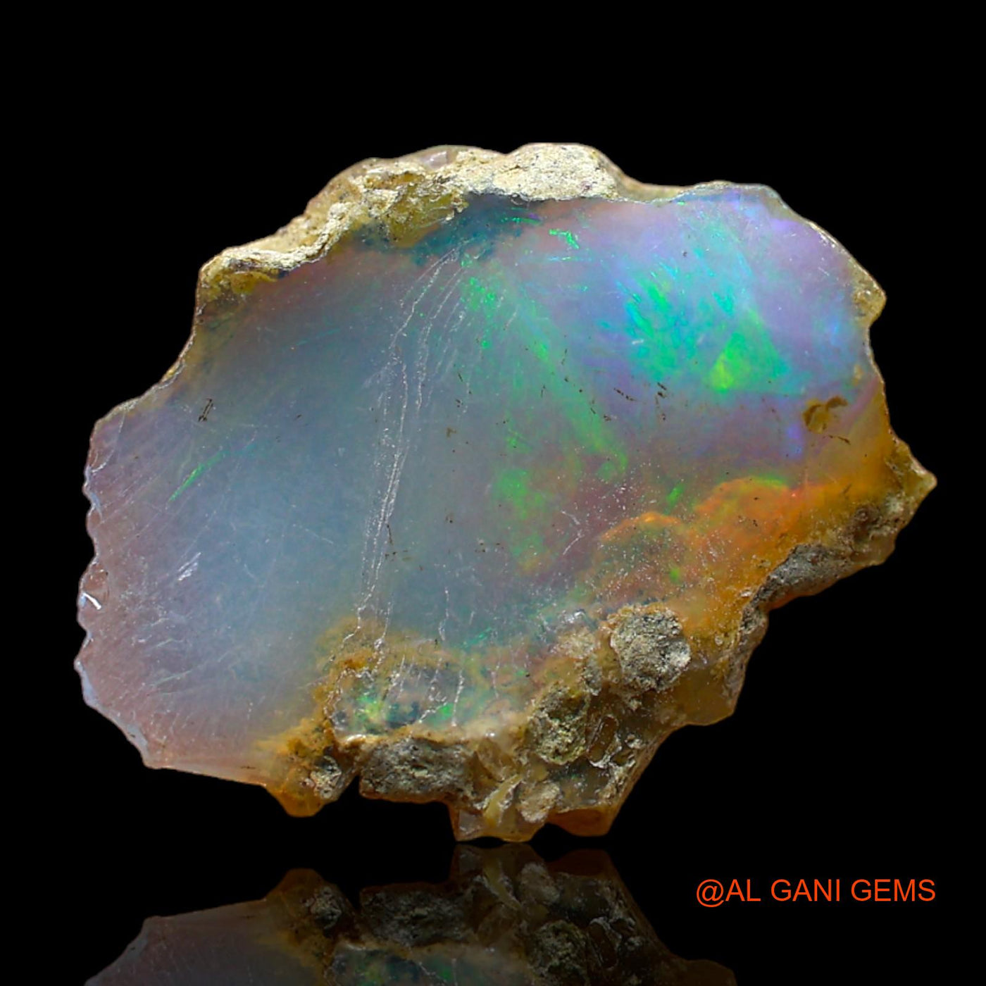 4.00 Cts Natural Ethiopian Fire Opal Loose Gemstone Fancy Rough 18x14x4 mm E-191