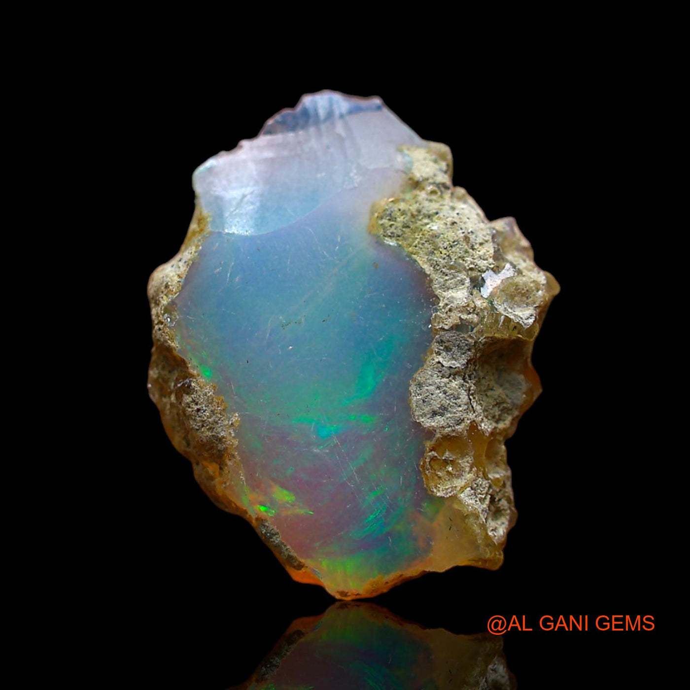 4.00 Cts Natural Ethiopian Fire Opal Loose Gemstone Fancy Rough 18x14x4 mm E-191
