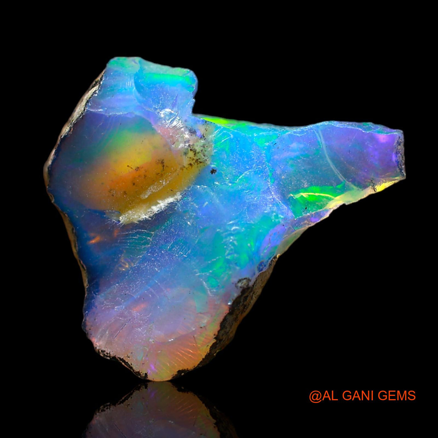 3.00 Cts Natural Ethiopian Fire Opal Loose Gemstone Fancy Rough 17x15x6 mm E-196