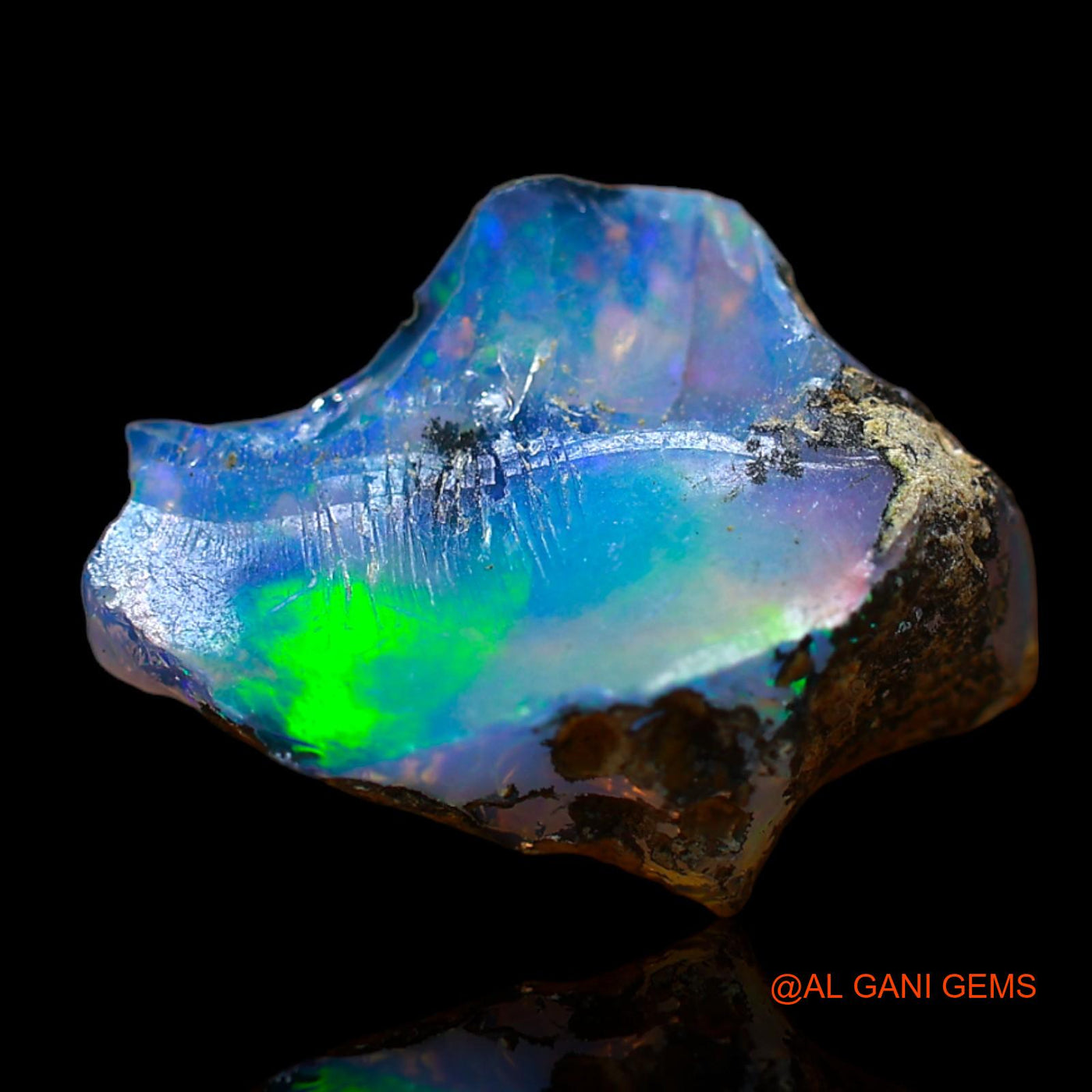 Natural Fire Opal Gemstone 5.00 Cts Loose Fancy Rough From Ethiopia 17x13x6 mm E-199