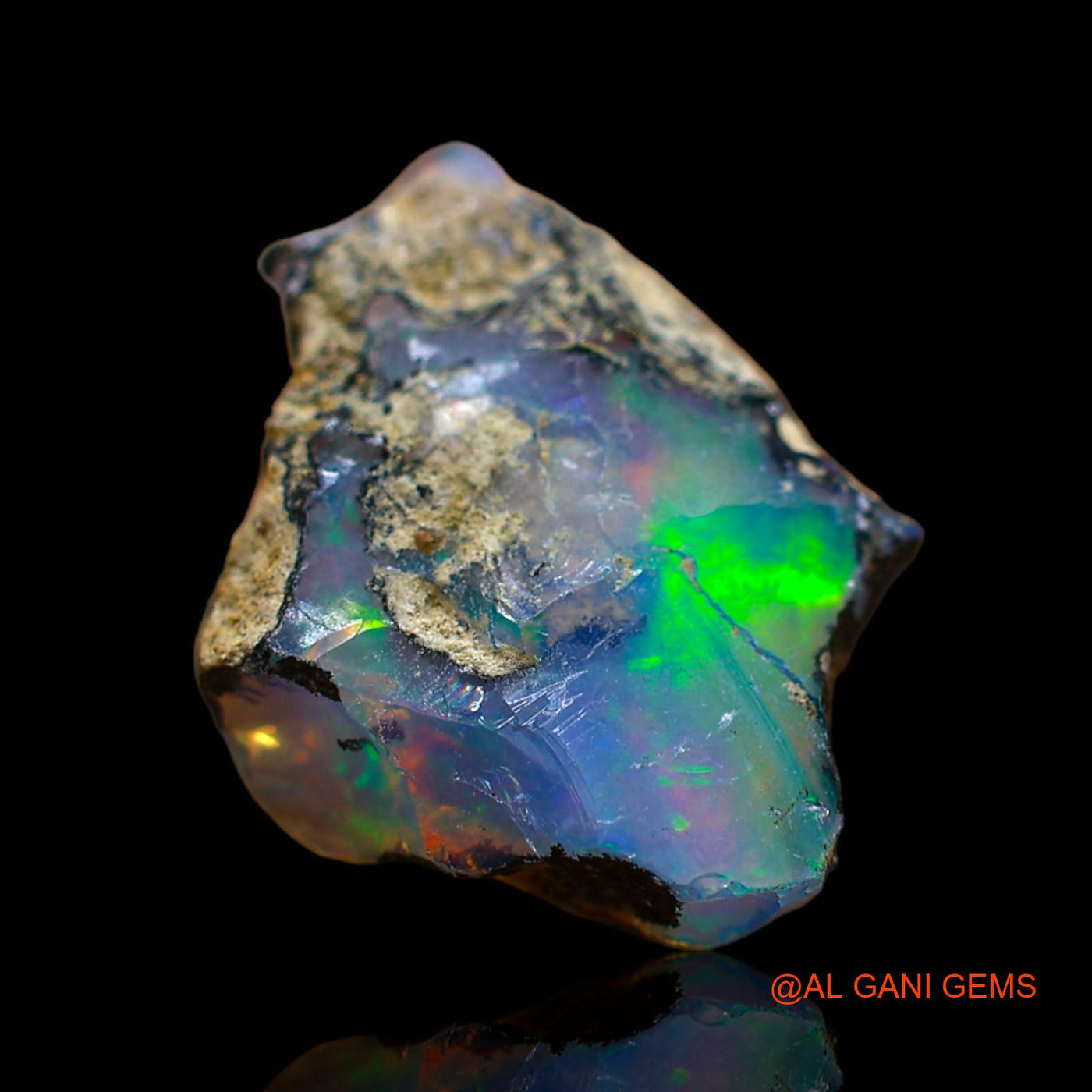 Natural Fire Opal Gemstone 5.00 Cts Loose Fancy Rough From Ethiopia 17x13x6 mm E-199