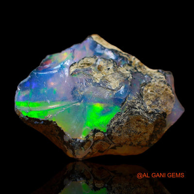 Natural Fire Opal Gemstone 5.00 Cts Loose Fancy Rough From Ethiopia 17x13x6 mm E-199