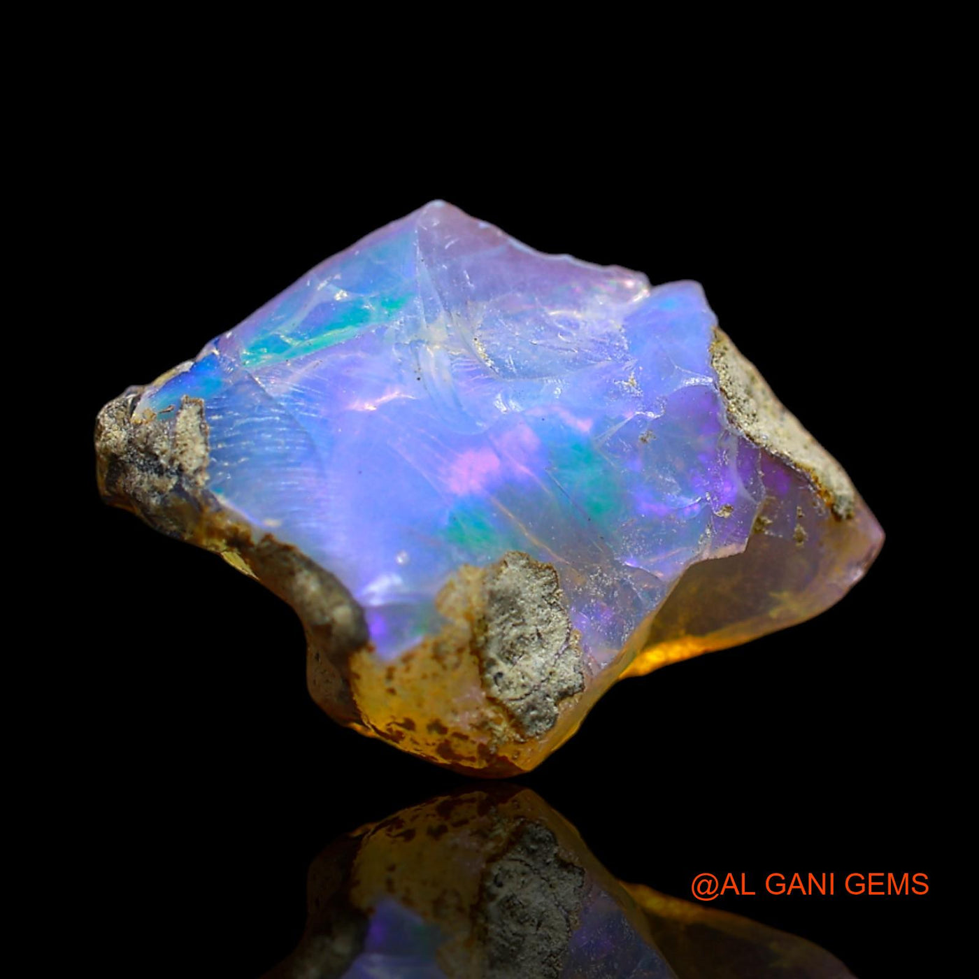 Natural Fire Opal Gemstone 4.00 Cts Loose Fancy Rough From Ethiopia 18x12x6 mm E-213